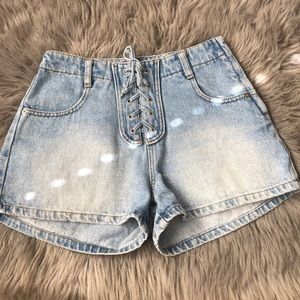 🌻 Zana Di lace up jean shorts
